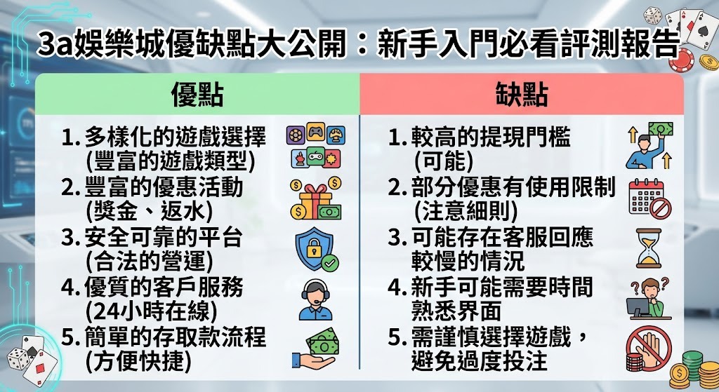 新手入門必看！點擊解鎖 3A 娛樂城真實優缺點